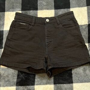 Frank and Oak Stevie Black High Waist Tapered Shorts size 25